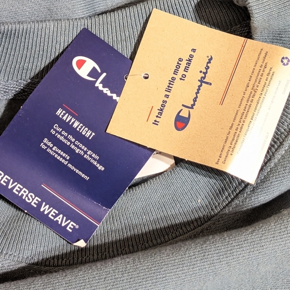 NWT Champion Reverse Weave Chenille Crewneck Sweatshirt Dusty Blue Men's XL - Picture 13 of 14